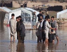 در پی جاری شدن سیلاب در هرات، دو کودک جان باختند