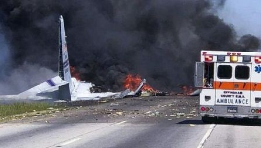 سقوط هواپیمای باربری نظامی در امریکا