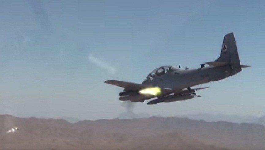 حمله هوایی بر یک مخفیگاه تروریستان داعشی در ننگرهار