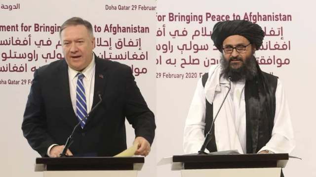 دیدار وزیر خارجه امریکا با رییس دفتر طالبان در قطر