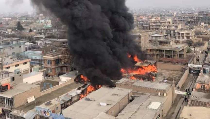آتش سوزی در ناحیه سیزدهم شهر کابل