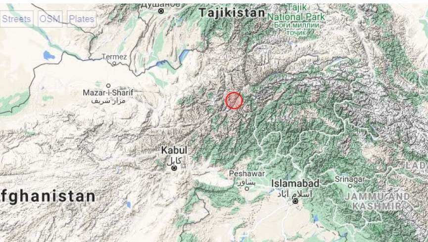 زلزله‌ای نسبتاً شدید شرق افغانستان را تکان داد