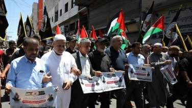 فلسطینیان در حمایت از نیروهای مقاومت تظاهرات کردند