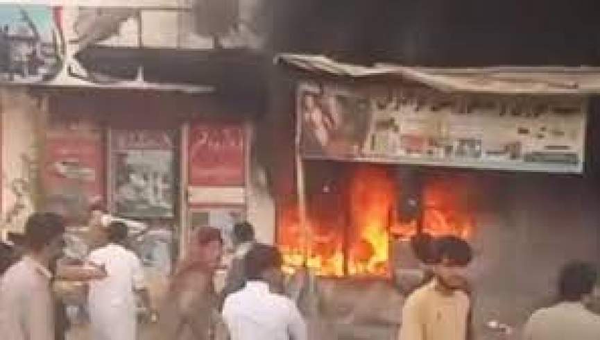 آتش‌سوزی در شهر فیض آباد رخ داد