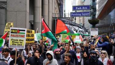 صدها معترض در نیویارک خواستار آتش بس دائمی در غزه