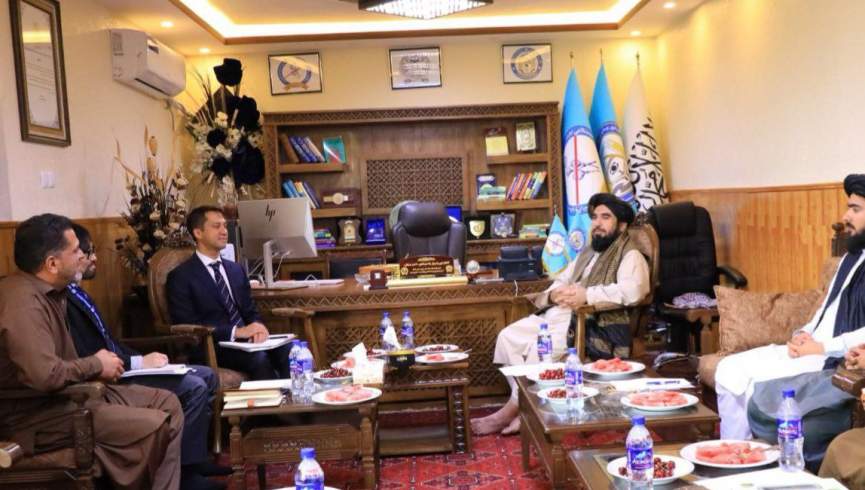 دیدار معین مبارزه با مواد مخدر طالبان با رئیس UNODC برای همکاری در جایگزینی کشت مواد مخدر و حمایت از کشاورزان
